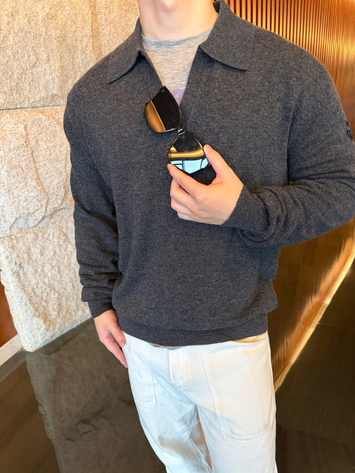 2026 New Model Mon Logo Wool Polo Shirt (AA1041-B25)