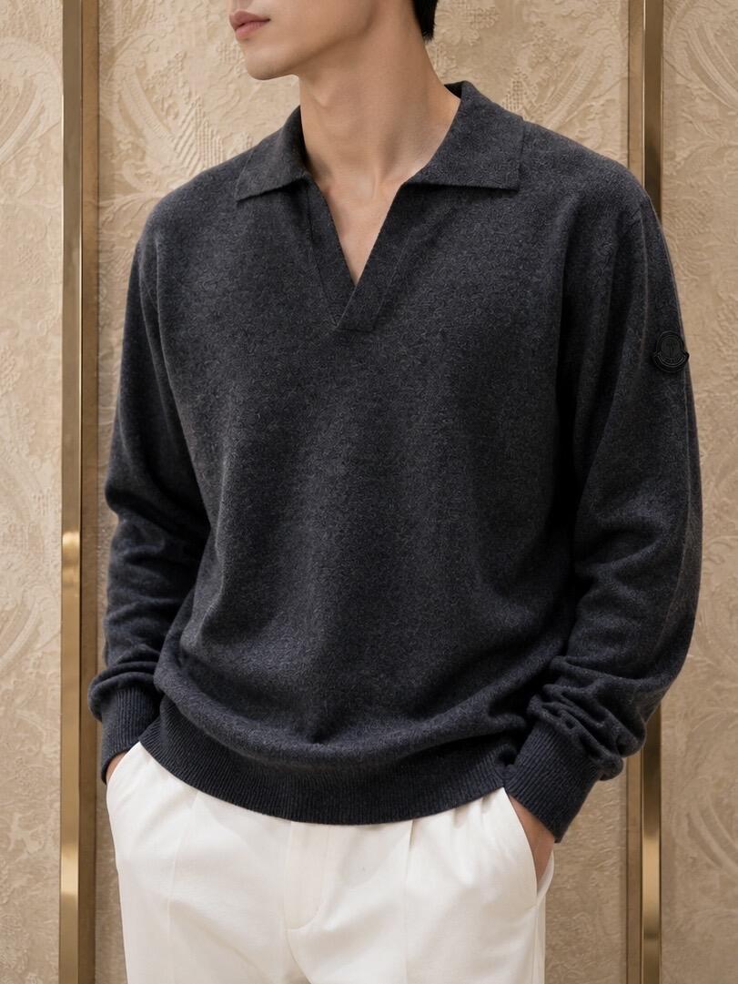 2026 New Model Mon Logo Wool Polo Shirt (AA1041-B25)