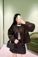 2026 Women's Triangle Brand Triangle Mark Drawstring Round Neck Jacket (FF838)