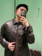 2026 New Model Triangle Brand Single Button Leather Jacket (CC7043-C05)
