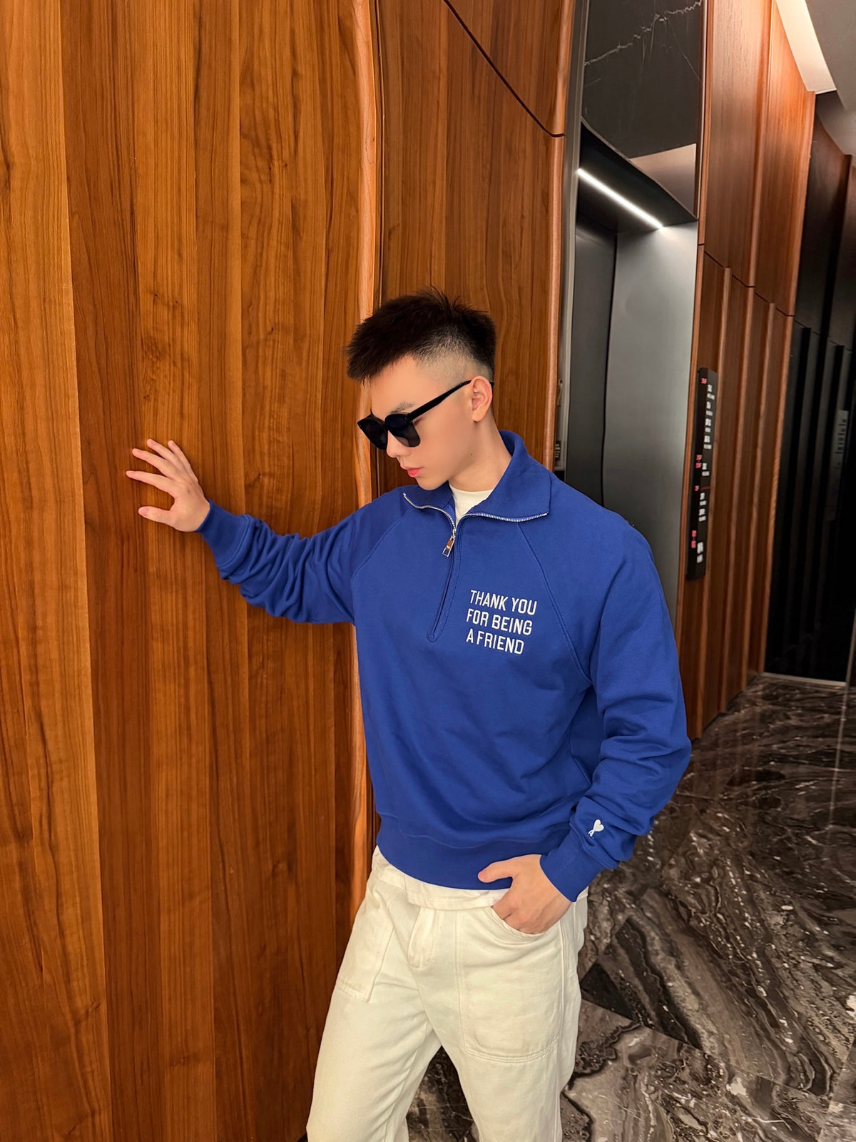 2026 New Model Heart A Embroidered Half-Zip Sweatshirt (AA1029-B15)