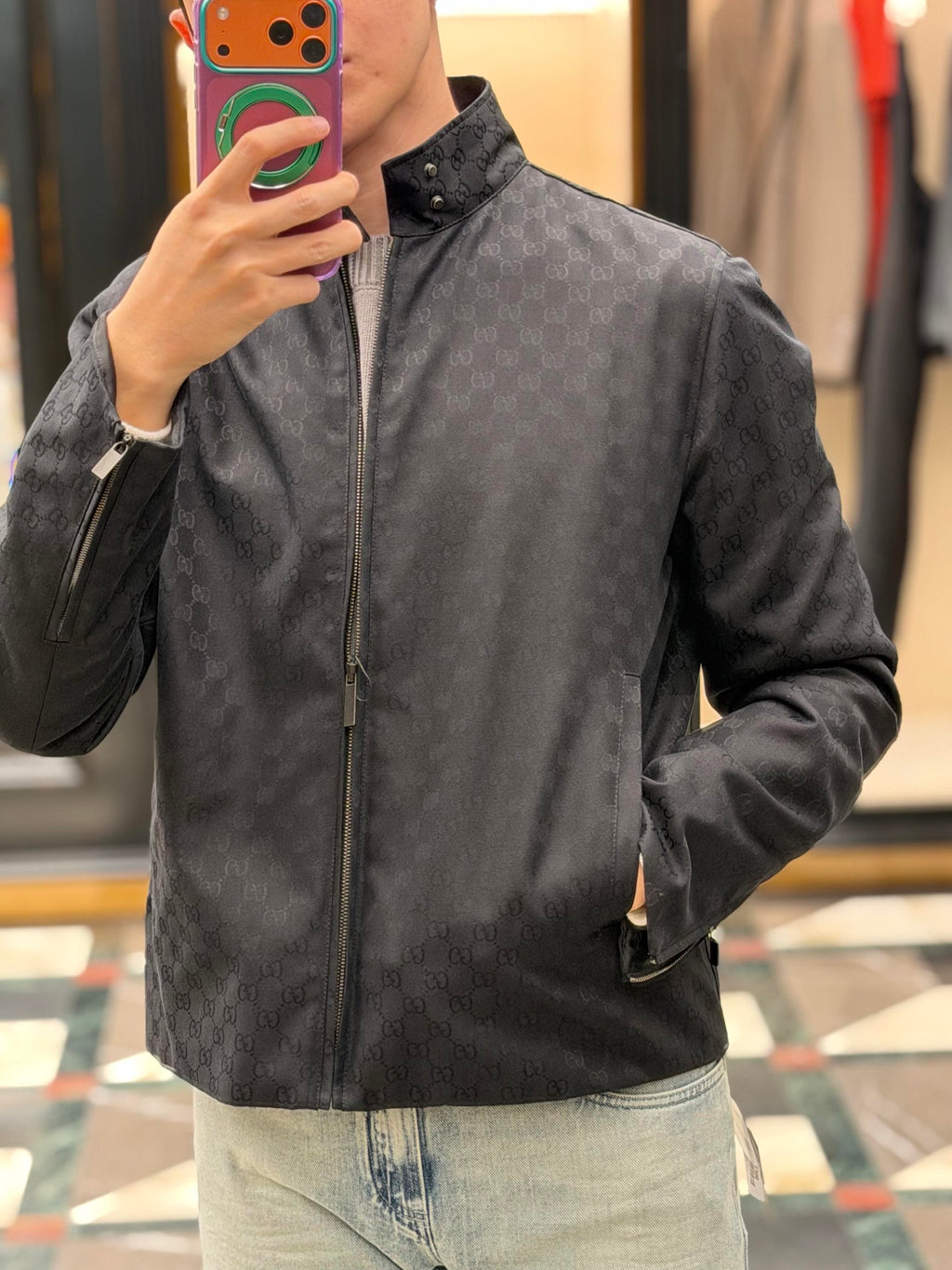 2026 New Model GU Full-Print Logo Zipper Jacket (AA1011-C05)