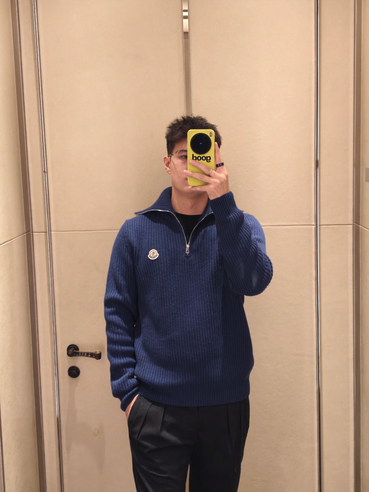 2026 New Model Mon Logo Half-Zip Sweater (AA1015-B40)