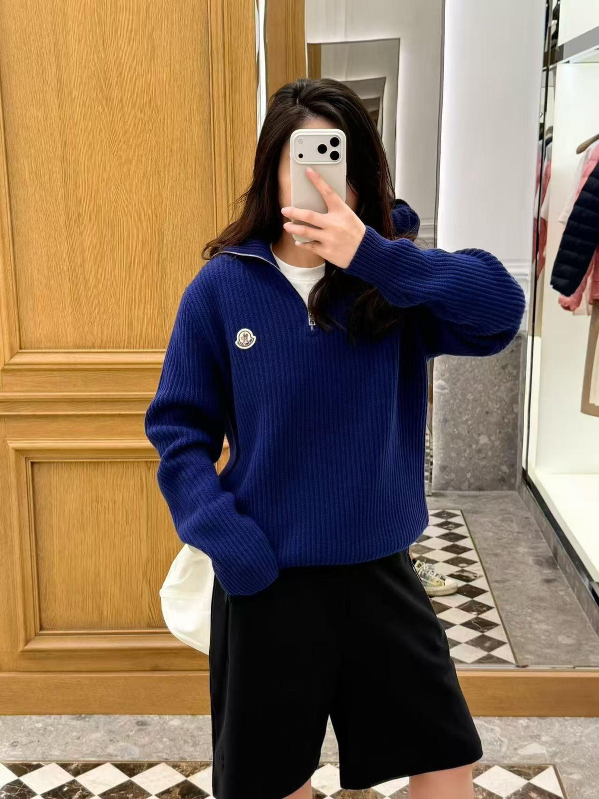 2026 New Model Mon Logo Half-Zip Sweater (AA1015-B40)