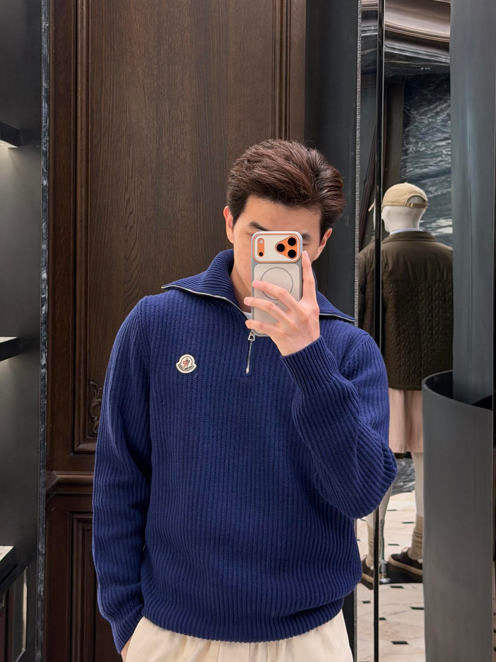 2026 New Model Mon Logo Half-Zip Sweater (AA1015-B40)