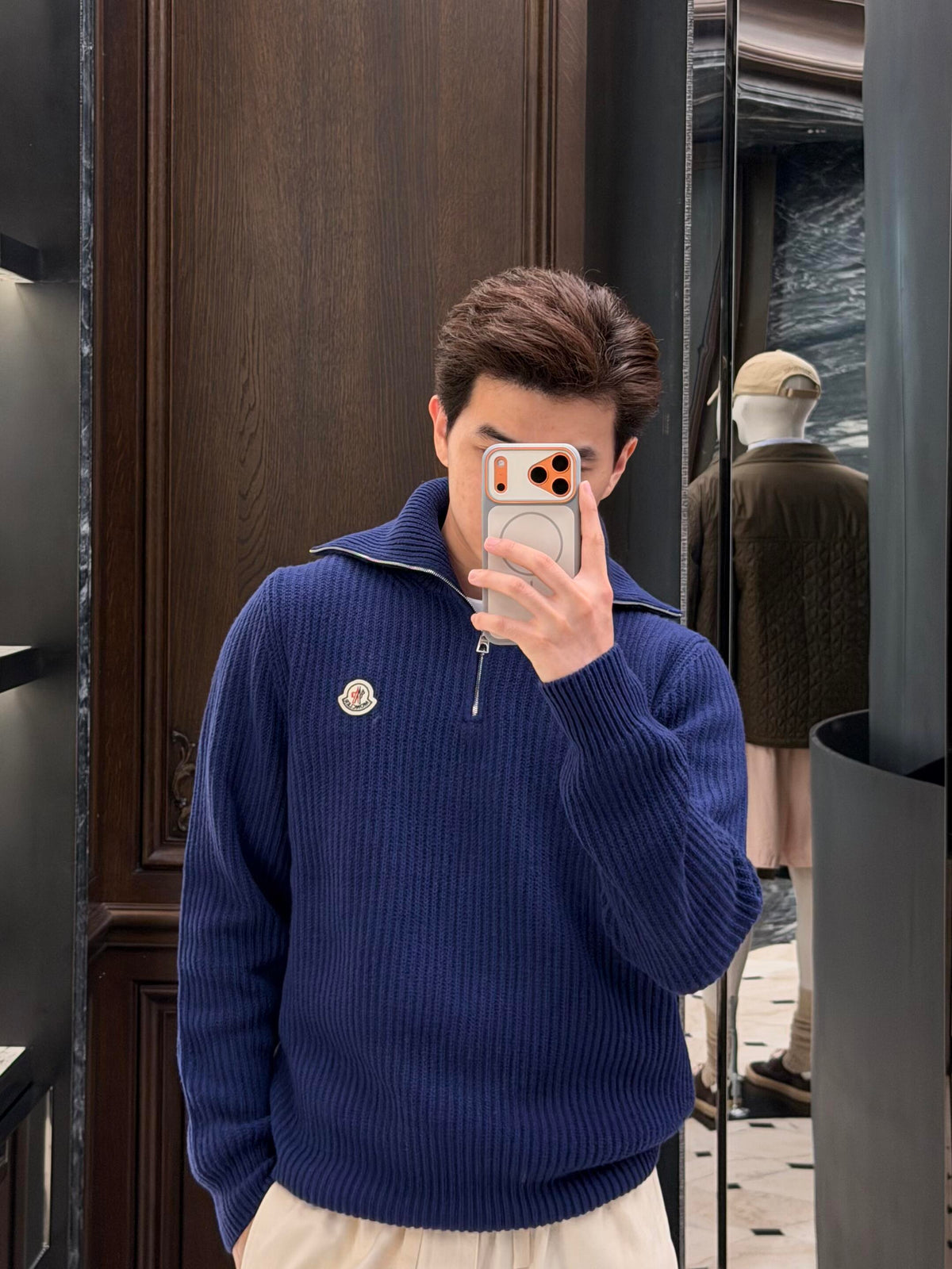 2026 New Model Mon Logo Half-Zip Sweater (AA1015-B40)