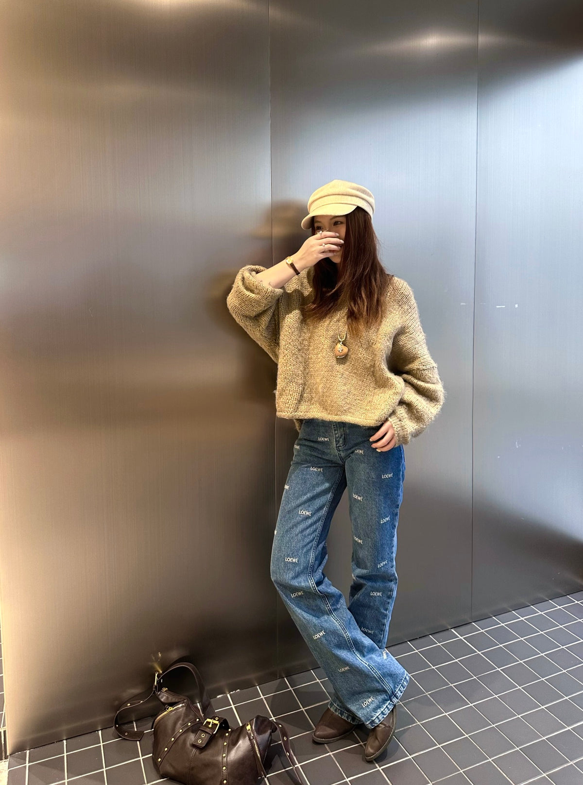 2026 Women's Way Denim Pants with Embroidered Logo (EE455)