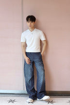 2026 New Model GU Printed and Embroidered Flannel Pants (AA1039-B20)