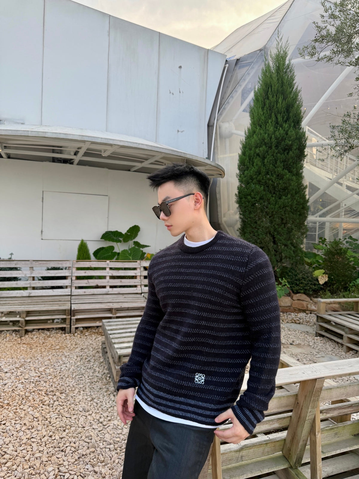 2026 New Style Way Embroidered Striped Jacquard Sweater (AA633-B50)