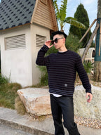 2026 New Style Way Embroidered Striped Jacquard Sweater (AA633-B50)