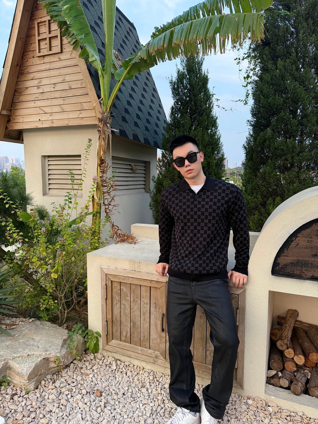 2026 New Model GU Printed GG Plaid Sweater (AA1025-B60)