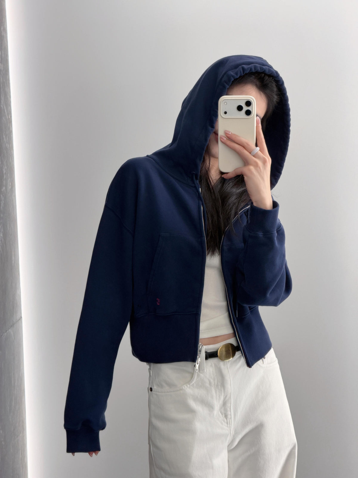 2026 Women's Ce Embroidered Zippered Hooded Coat (FF818)