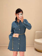 2026 Women's LY Label Full Print Denim Dress (EE451)