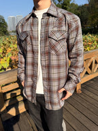 2026 New Model Acn Logo Embroidered Checkered Shirt (CC7026-B60)