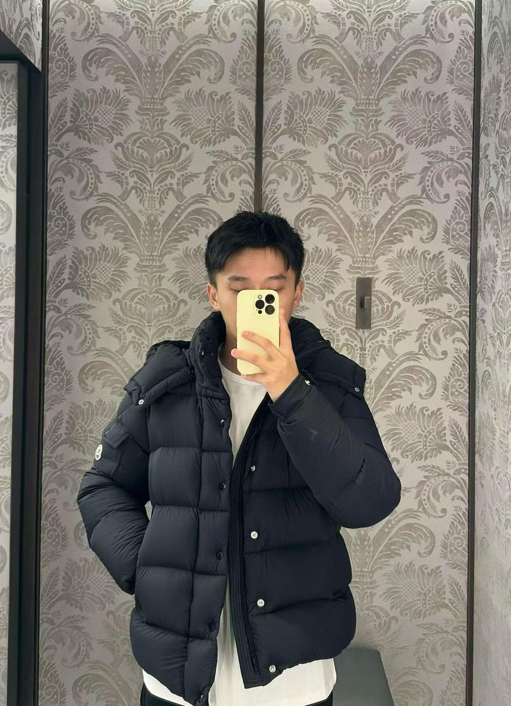 2026 New Model Mon Logo Pocket Zip Down Jacket (AA1028-E90)