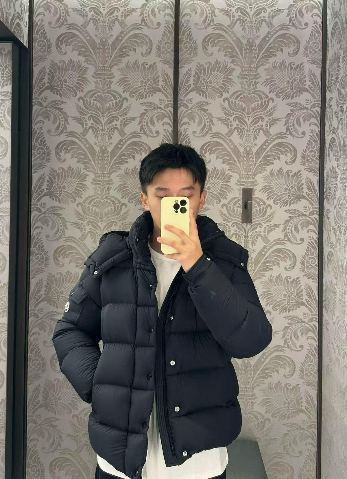 2026 New Model Mon Logo Pocket Zip Down Jacket (AA1028-E90)