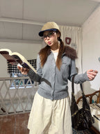 2026 Women's Way Embroidered Fur Coat Sweater (DD200)