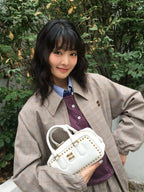 2026 Women's MM Logo Embroidered Plaid Coat (FF822)