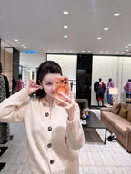 2026 Women's CC Logo Buttoned Cardigan Sweater (DD208)