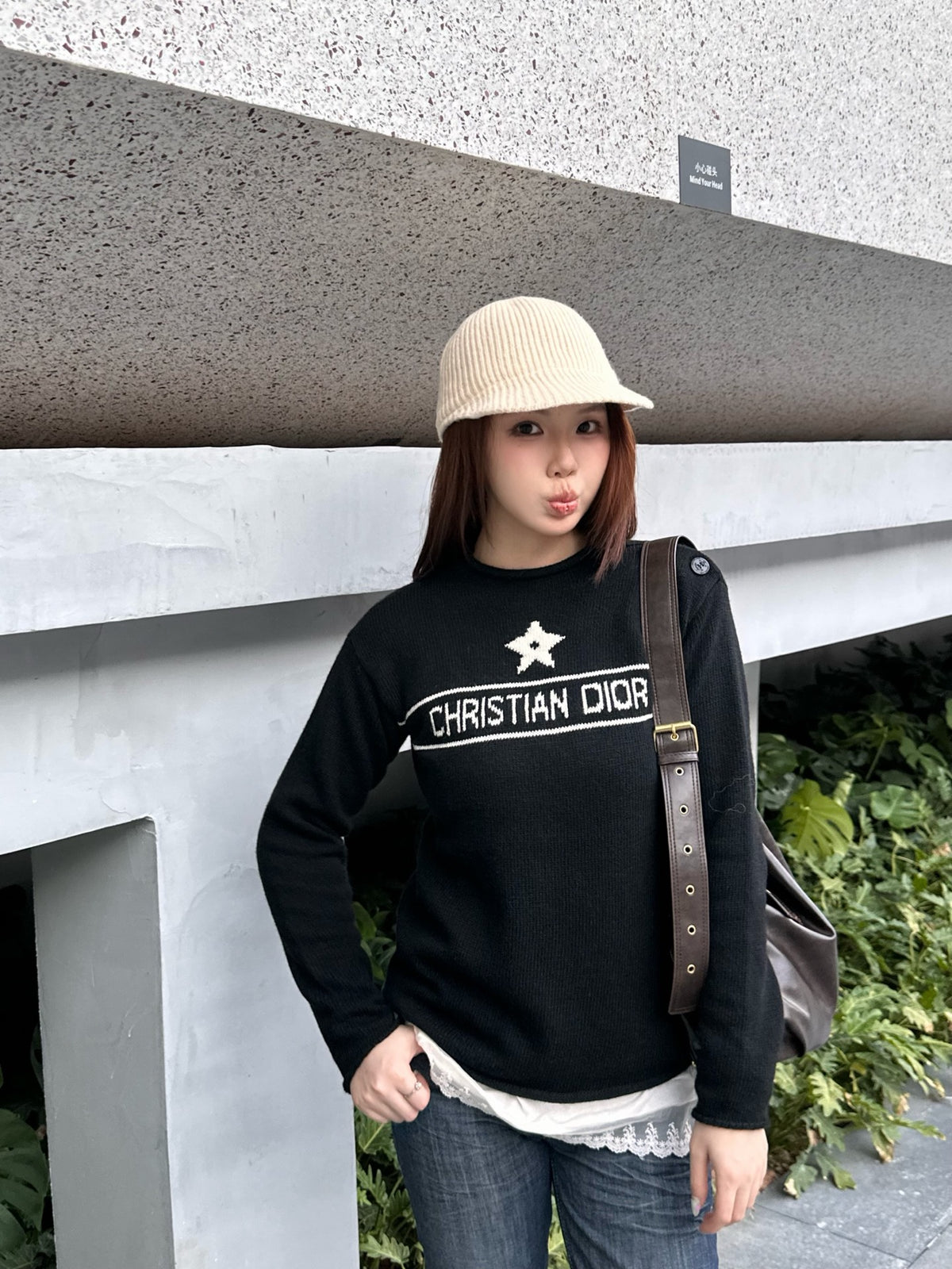 2026 Women's CD Embroidered Buttoned Sweater (DD212)