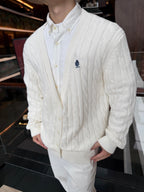 2026 New Model Triangle Brand Embroidered Cardigan Sweater (CC7012-B40)