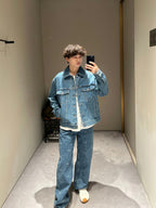 2026 New Style Way Embroidered Logo Printed Denim Pants (BB4044-B75)