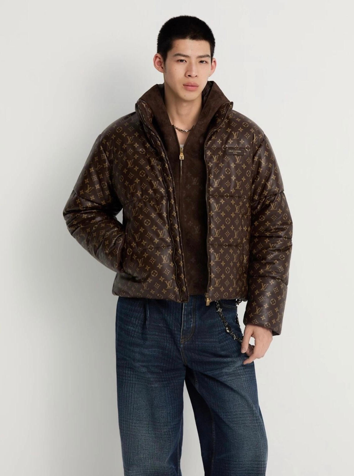 2026 new model LY logo fully printed leather jacket (AA642-E40)