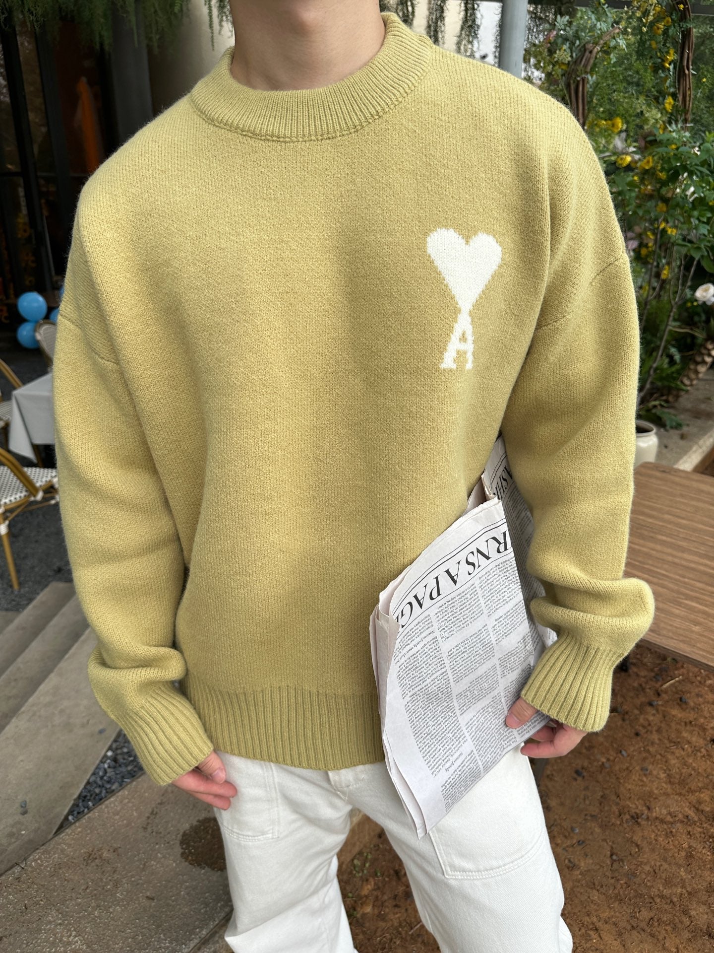 2026 New Heart A Jacquard Crew Neck Knit (25374-B30)