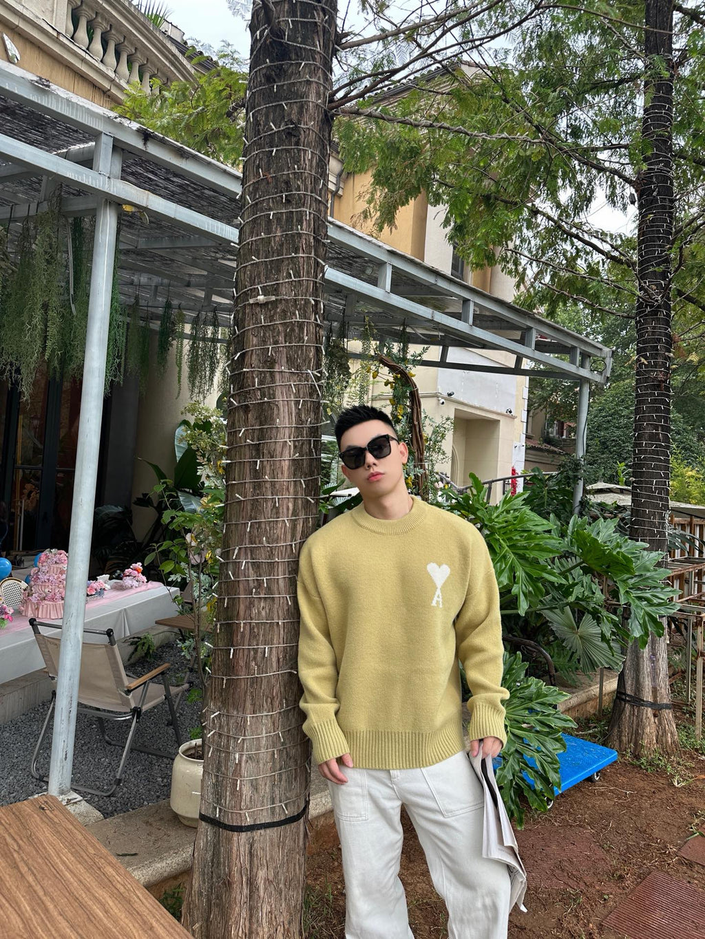 2026 New Heart A Jacquard Crew Neck Knit (25374-B30)