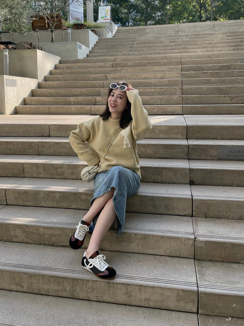 2026 New Heart A Jacquard Crew Neck Knit (25374-B30)
