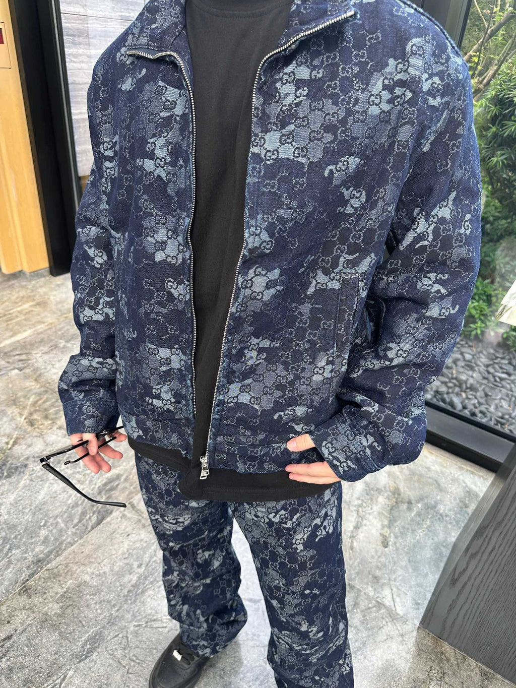 2026 New GU All-Over Jacquard Denim Jacket (BB707-B85)