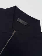 [VIP Exclusive] 2026 New Triangle Brand Embroidered Wool-Blend Zip-Front Polo Shirt (25127-A70)