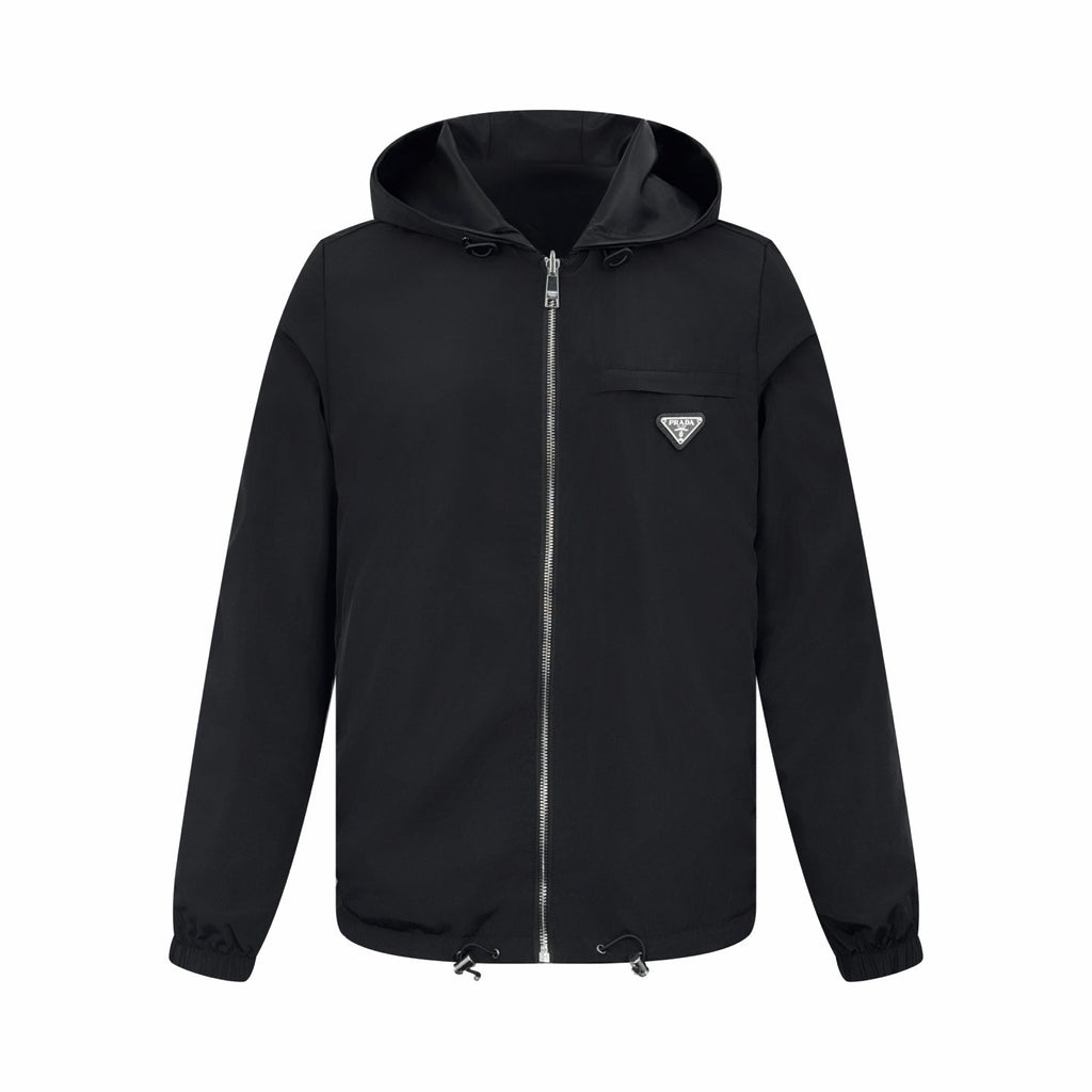 2026 New Triangle Brand Reversible Leather-Nylon Hooded Jacket (25299-D80)