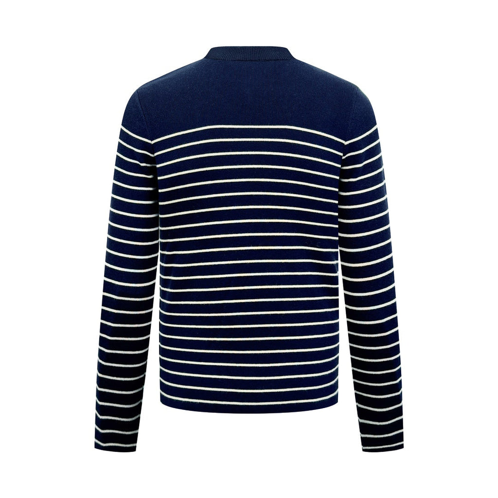 2026 New Triangle Brand Striped Embroidered Button-Side-Opening Jumper (25342-B35)