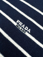 [VIP Exclusive] 2026 New Triangle Brand Striped Embroidered Button-Side-Opening Jumper (25342-B35)