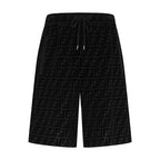 2026 New FF Black Flocked Shorts (30011-A60)