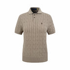 2026 Women's RL Cable-Knit Polo Neck Sweater (FF719)