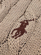 2026 Women's RL Cable-Knit Polo Neck Sweater (FF719)