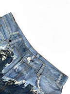 [VIP Exclusive] 2026 New Acn Optical Illusion Print, Dyed and Distressed Denim Shorts (CC967-B45)