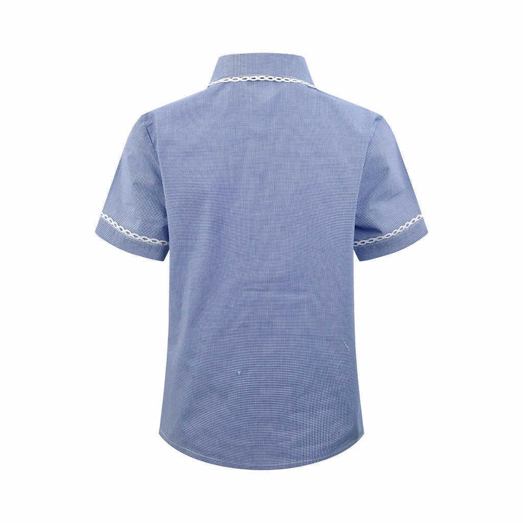 2026 Women’s MM Logo Check Short-Sleeved Shirt (FF723)