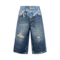 2026 Women’s Acn Optical Illusion Print Dyed Denim Shorts (FF721)