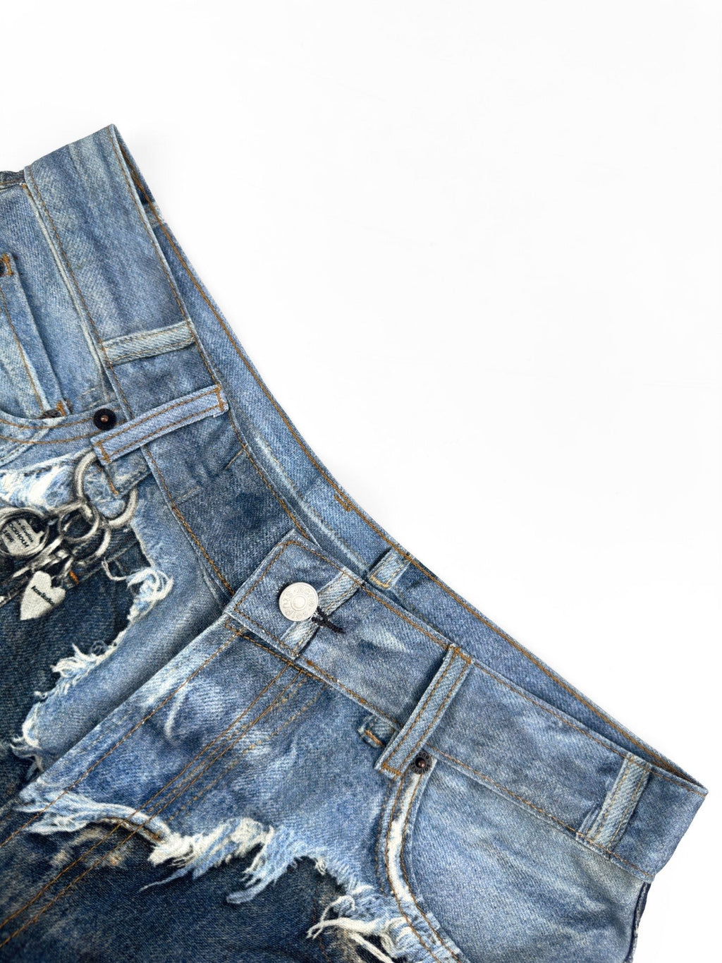2026 Women’s Acn Optical Illusion Print Dyed Denim Shorts (FF721)