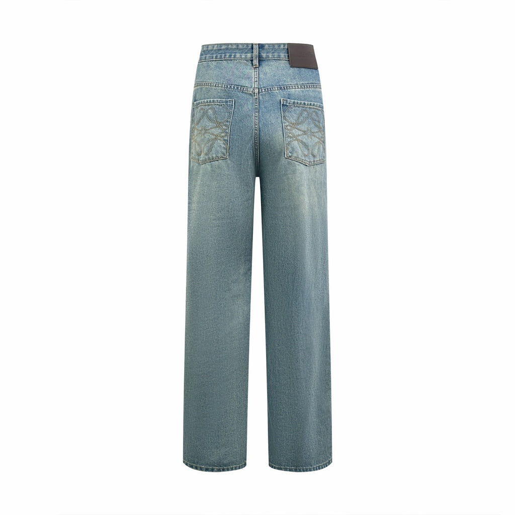 2026 Women’s Way Embroidered Leather-Tagged Jeans (EE414)