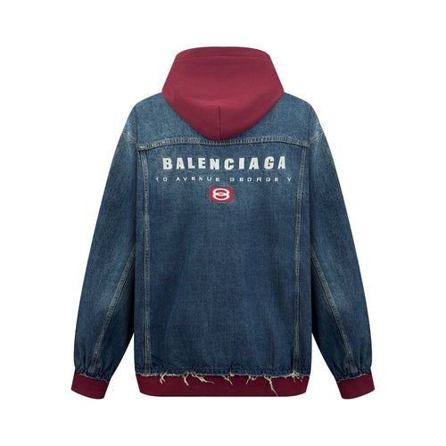 2026 New Balen Embroidered Denim Hooded Jacket (25337-C30)