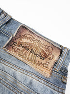 2026 Women's Acn Optical Illusion Striped Dyed Jeans (FF715)