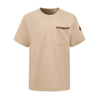 2026 New Mon Leather-Trimmed Pocket Short-Sleeved Top (AA573-A20)
