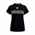 2026 Women’s CD Lucky Star Embroidered Short-Sleeved T-Shirt (DD127)