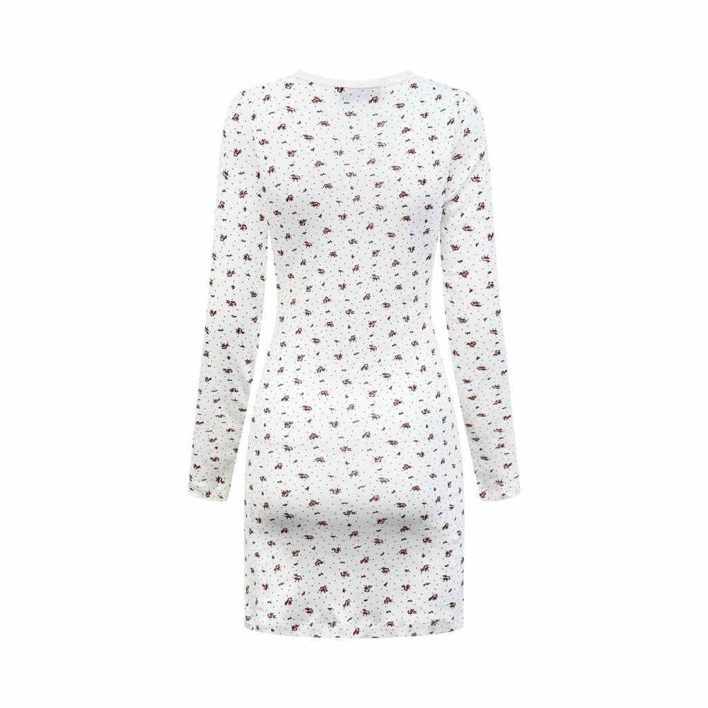 2026 Women’s MM Floral Long-Sleeved Dress (FF746)