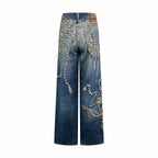 2026 Women's Acn Optical Illusion Striped Dyed Jeans (EE416)