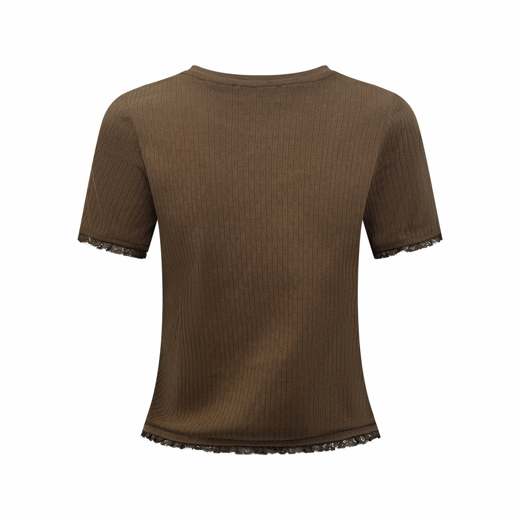 2026 Women’s MM Lace Short-Sleeved T-Shirt (FF740)